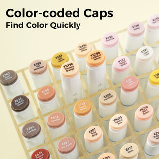 Ohuhu Oahu 36 Skin Tone Colors Dual Tips Alcohol Art Markers, Fine & Chisel (Europe Only)
