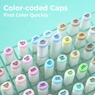 Ohuhu Oahu 48 Pastel Colors Dual Tips Alcohol Art Markers, Fine & Chisel (Europe Only)