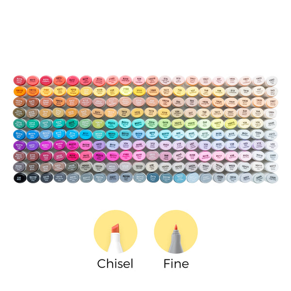 Ohuhu 200色 マーカーケース Y30-80402-07 Ohuhu Oahu 200 Colors Dual Tips Alcohol Art Markers, Fine & Chisel