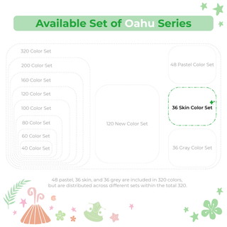 Ohuhu Oahu 36 Skin Tone Colors Dual Tips Alcohol Art Markers, Fine & Chisel