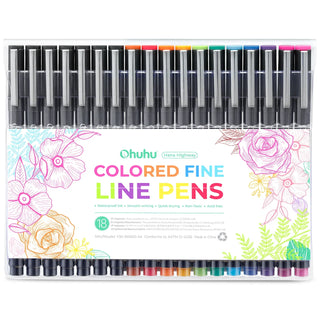 Ohuhu Hana Highway Fineliner Drawing Pens,18 Pack (Europe Only)