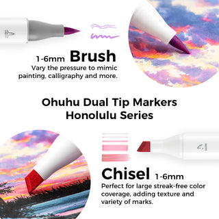 Ohuhu Honolulu 104 Colors Dual Tips Alcohol Art Markers (Europe Only)