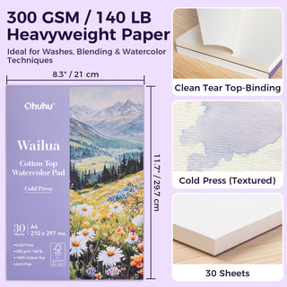 Ohuhu Wailua Cotton-Top Watercolor Pad
