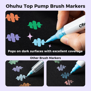 Ohuhu Top Pump Acrylic Paint Markers Brush Tip 36 Colors Paint Pens-Waikiki