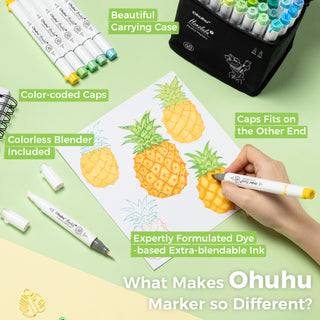 Ohuhu Honolulu² 48 Basic Colors Dual Tips Alcohol Art Markers