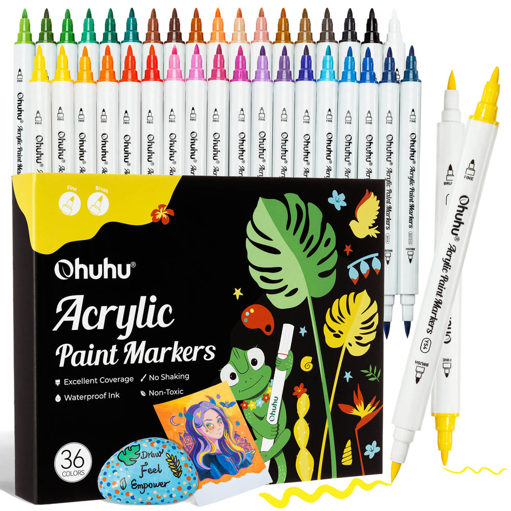 Ohuhu Acrylic Paint Markers Cotton-core 36 Colors - Akaka