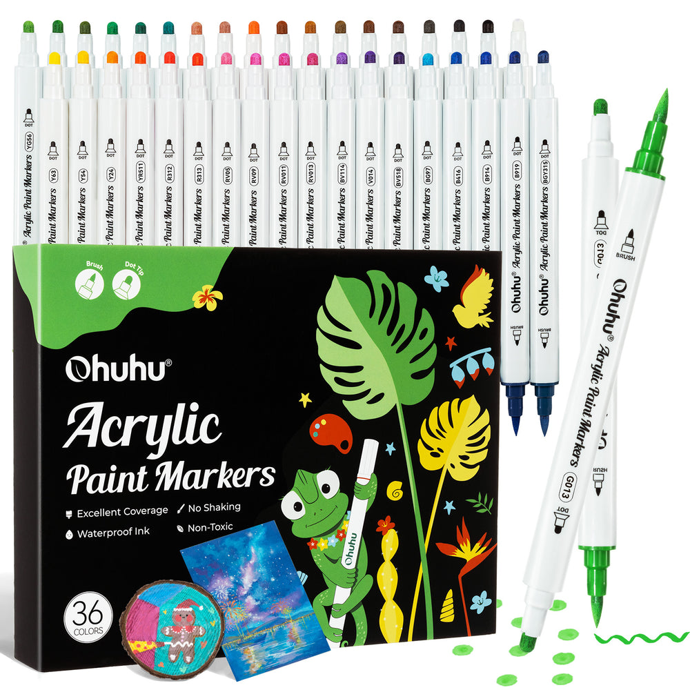Ohuhu Acrylic Paint Markers Cotton-core 36 Colors - Akaka