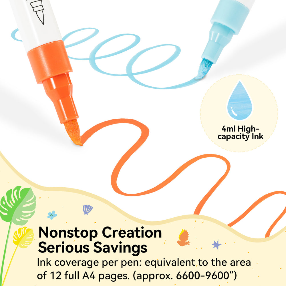 Ohuhu Cotton-Core Acrylic Markers 30 Colors - Kalalau