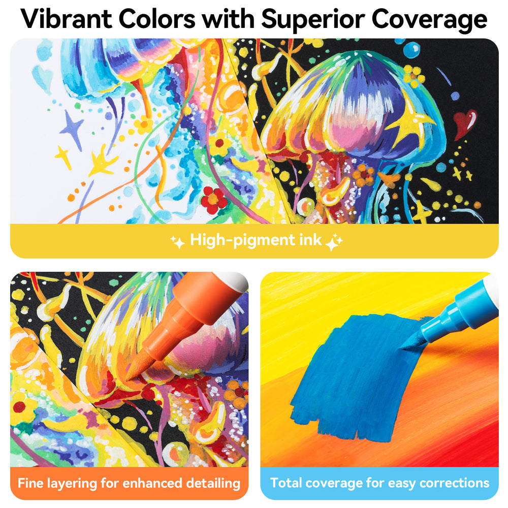 Ohuhu Cotton-Core Acrylic Markers 30 Colors - Kalalau