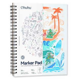 Ohuhu Bleedproof Double-Sided Marker Pad, Spiral-Bound