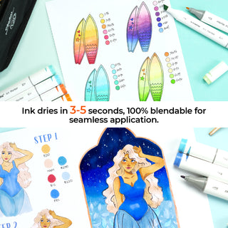 Ohuhu Bleedproof Double-Sided Marker Pad with PU Cover