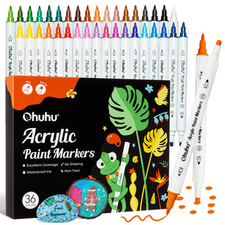 Ohuhu Acrylic Paint Markers Cotton-core 36 Colors