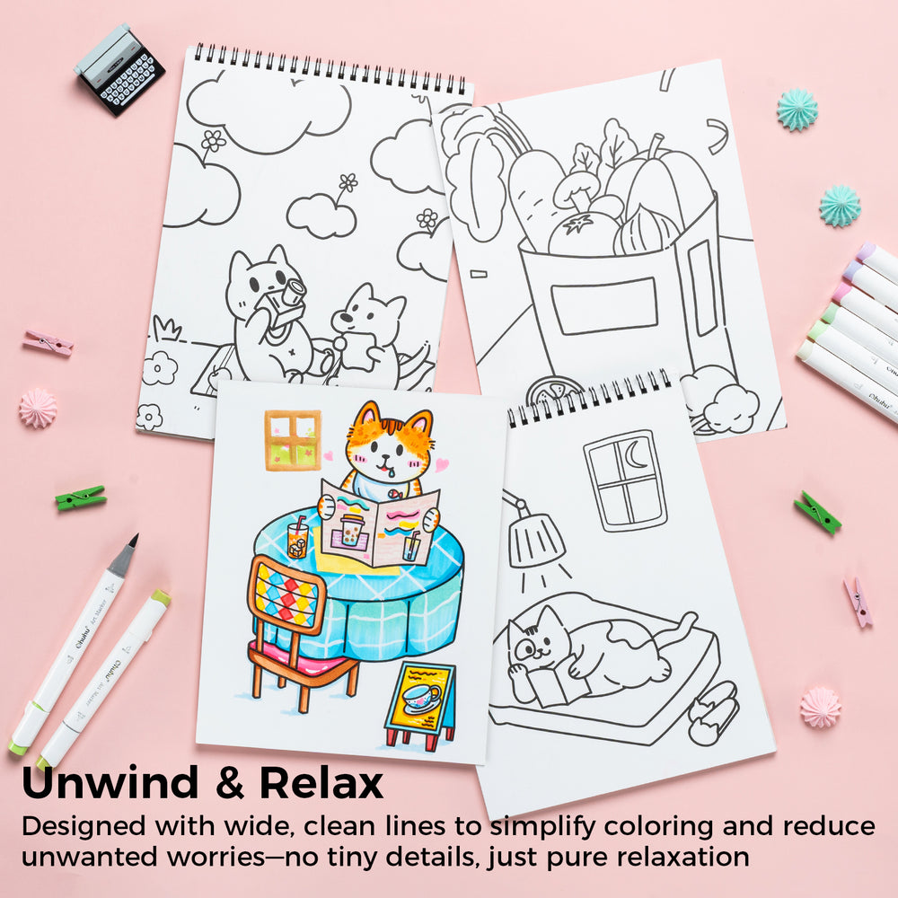Ohuhu Double-Sided Bleedproof Coloring Book