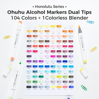 Ohuhu Honolulu 104 Colors Dual Tips Alcohol Art Markers (Europe Only)