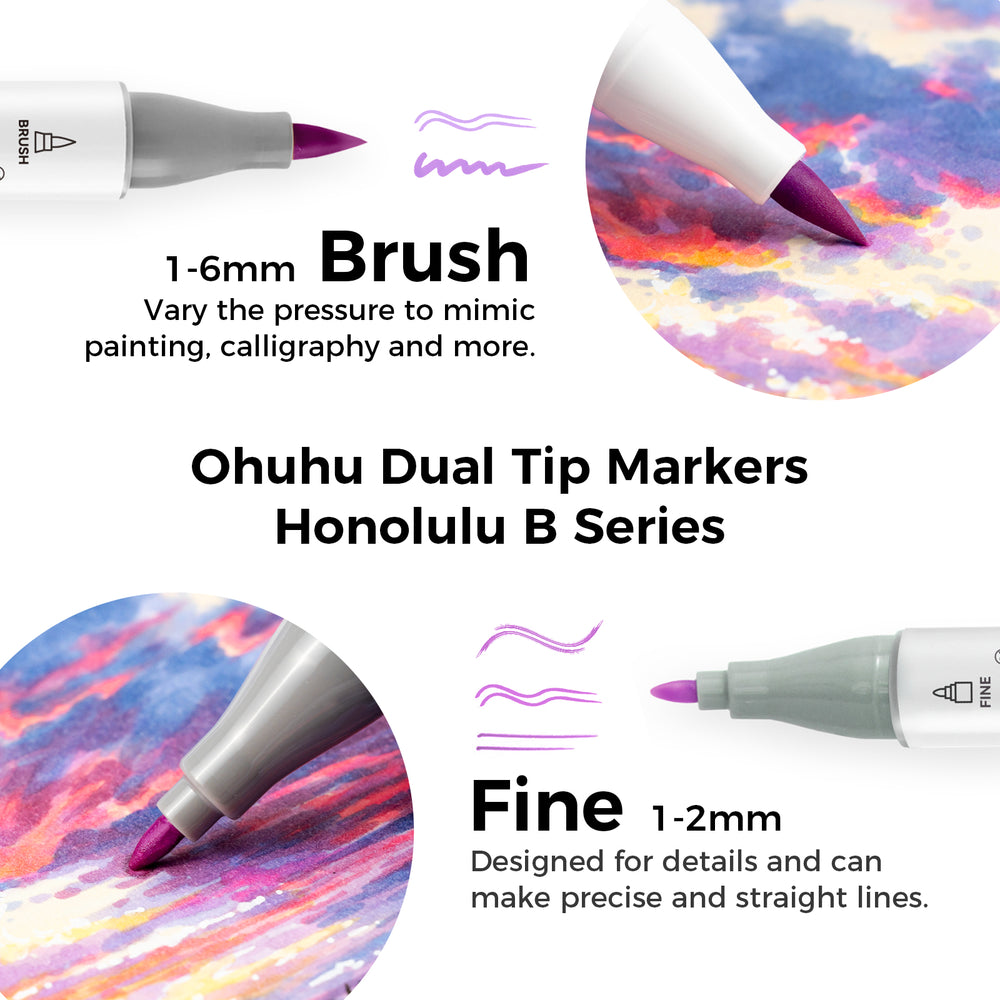 Ohuhu Honolulu Brush Markers - Large Set