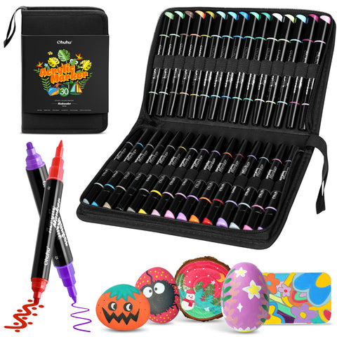 Ohuhu Dual Nib Waterproof Acrylic Pen 30 / 60 / 90 Colors